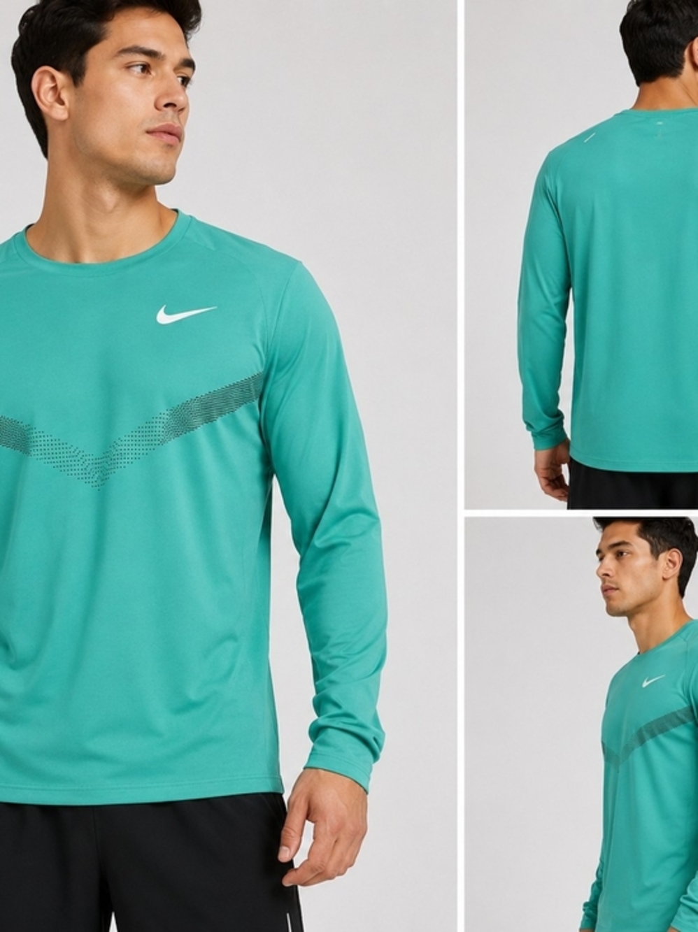Nike Men’s Teal Long-Sleeve Dri-FIT Training Shirt